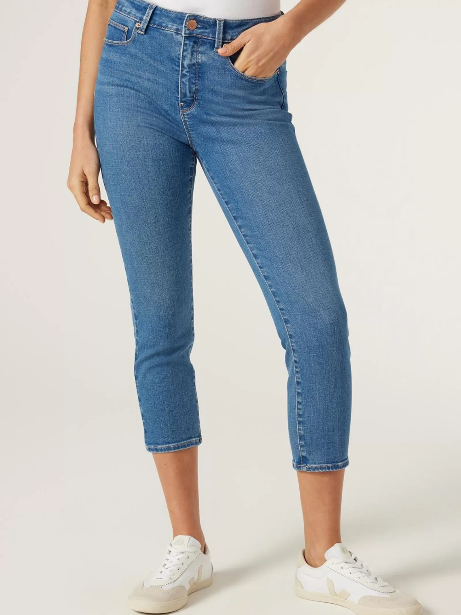 Kara Mid Waisted Skinny Capri | Jeanswest Hot